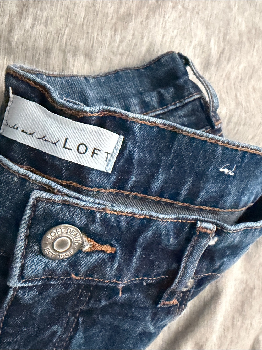 LOFT Dark Blue Cropped Ankle Jeans